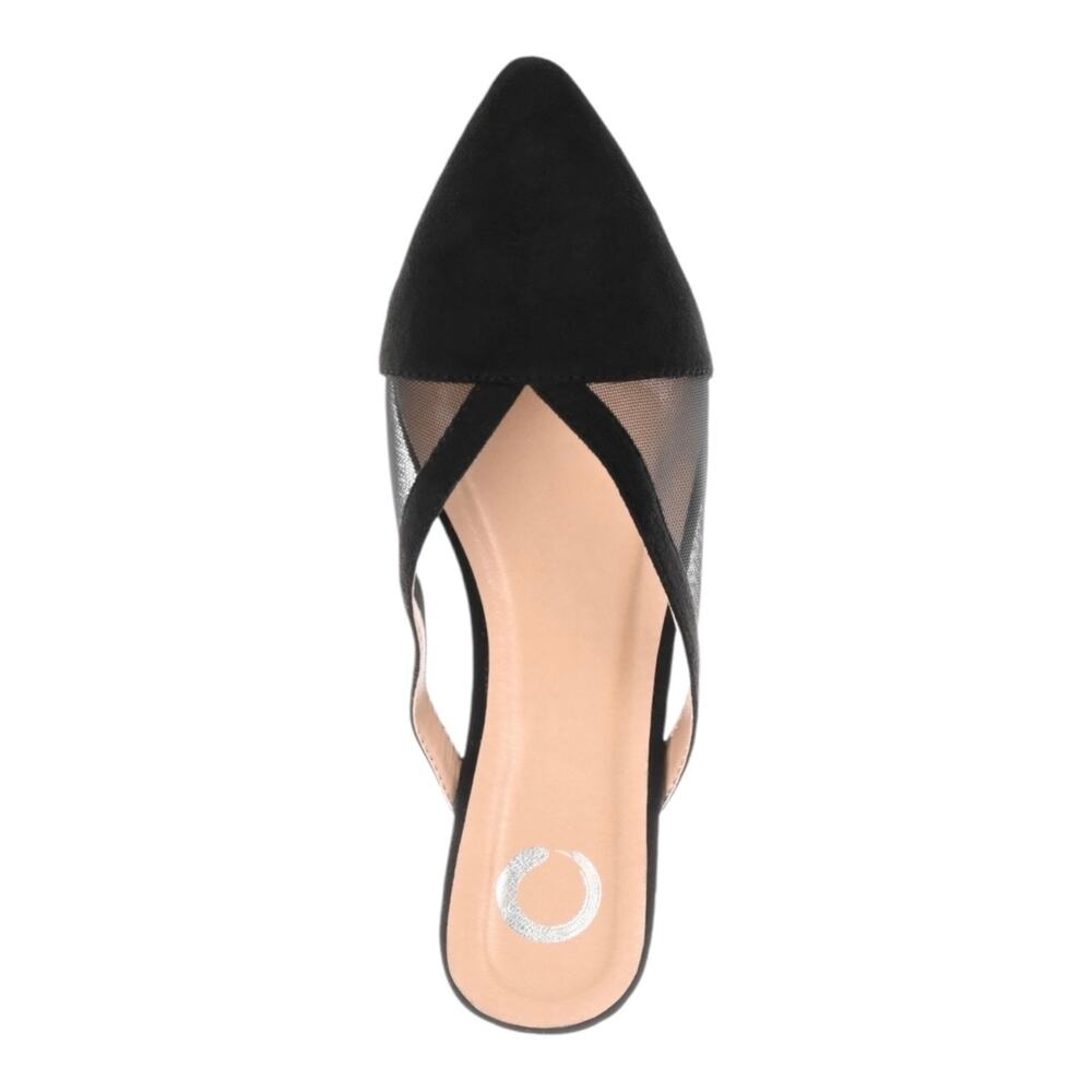 Journee Women's Reeo Mesh Pointed Toe Slip On Mules Black Size 8 - Picture 3 of 4